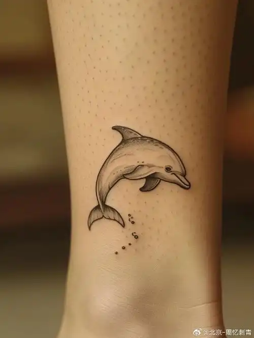 今日纹身图案分享    海豚纹身    #纹身分享##纹身设计##北京纹身店