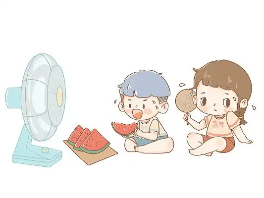 小清新夏天的味道夏天夏季创意海报浅蓝色创意卡通风格高温预警宣传海