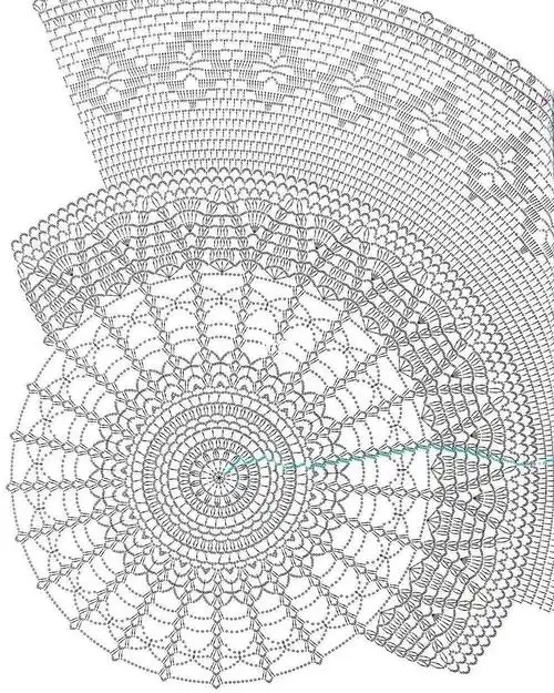 【图解】钩针手工编织 蕾丝餐巾桌布花片图案