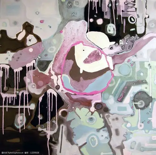 抽象油画色块品味图片