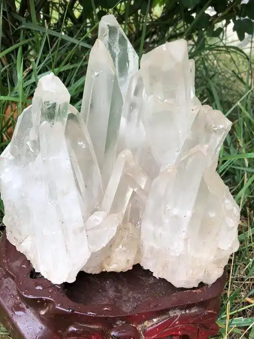 招财水晶纯天然白水晶原石白晶柱摆件天然矿物晶体摆件