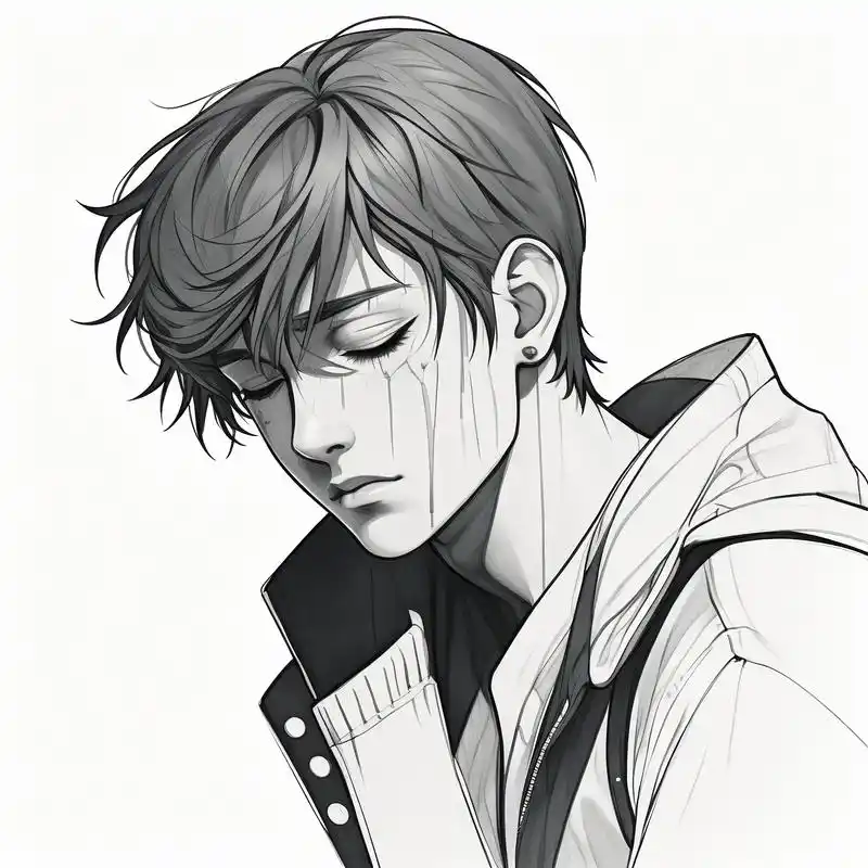 流泪的男人头像来喽,氛围感拉满,谁能拒绝这么深情的男生呢?