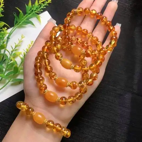 《净水级》花珀手链天然保真精工细作