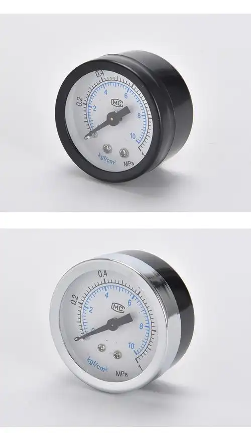 定制气动轴向01mpa宽边y40带沿y50压力表气压表带支架1兆帕表10公斤y