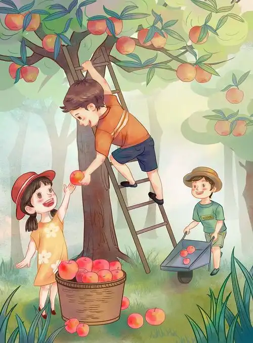 一起劳动摘苹果,简单快乐的童年扬州 |