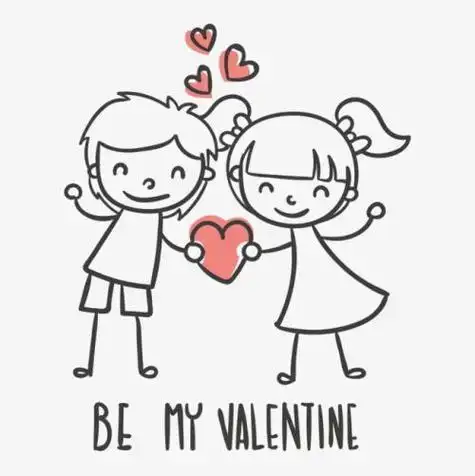 夫妻相亲相爱的简笔画