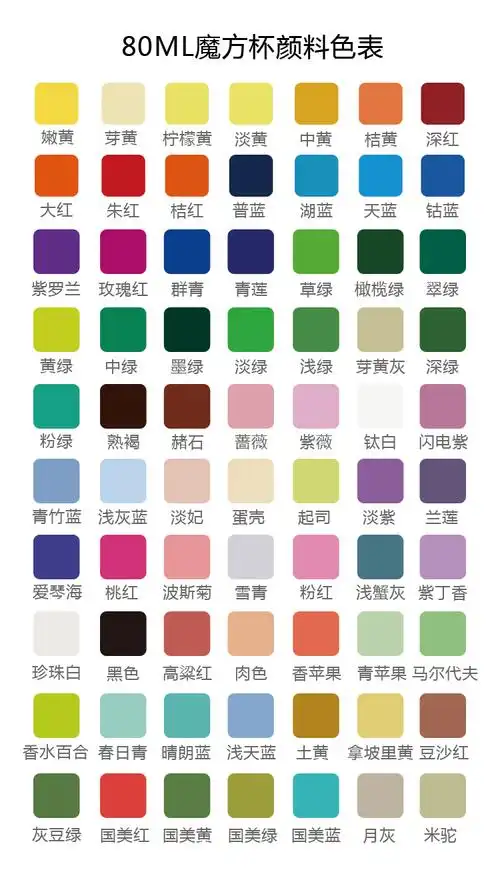 青竹果冻水粉颜料魔方杯无甲醛80ml100ml单个美术初学者绘画颜料