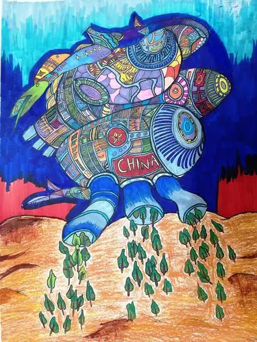 美的世界——石门县第六完全小学学生绘画优秀作品集 写美篇为太空也