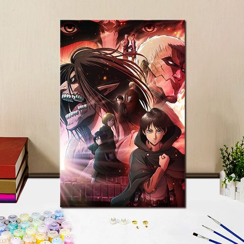 进击的巨人艾伦diy数字油画手绘填充手工减压动漫卡通卧室装饰画