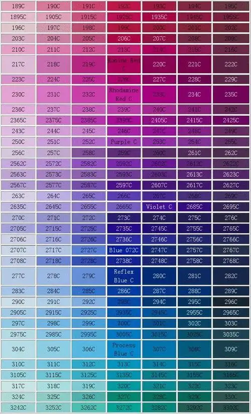 pantone色号国际色卡