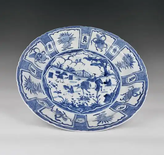 【明万历 青花人物纹盘】拍卖品_图片_价格_鉴赏_明代青花瓷器_雅昌