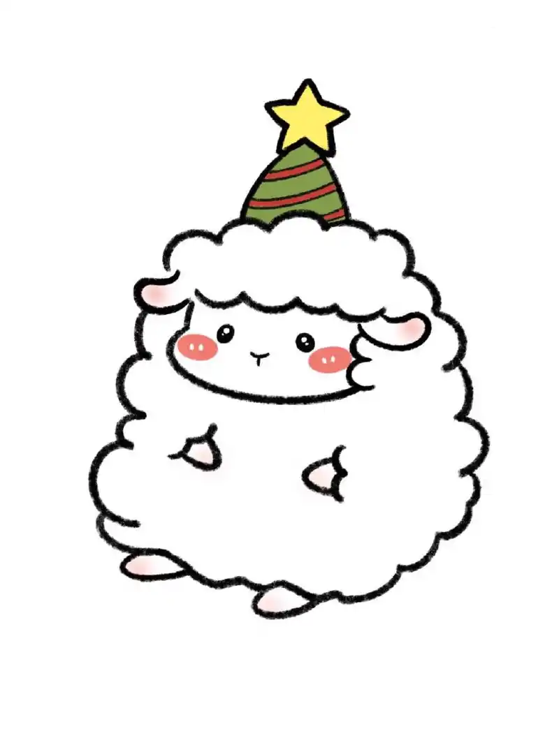 手残党学简笔画附教程✏️可爱的小绵羊 今天来画一个可爱的小绵