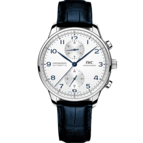 万国iwc瑞士手表葡萄牙系列自动机械计时男士腕表银盘蓝色数字iw