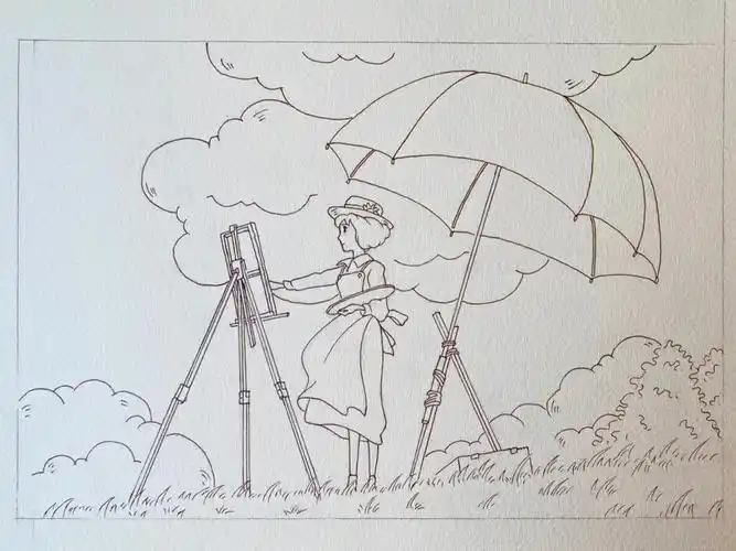 动漫  #宫崎骏动画  #动漫手绘画了幅一直喜欢的宫崎骏,最近太忙没空