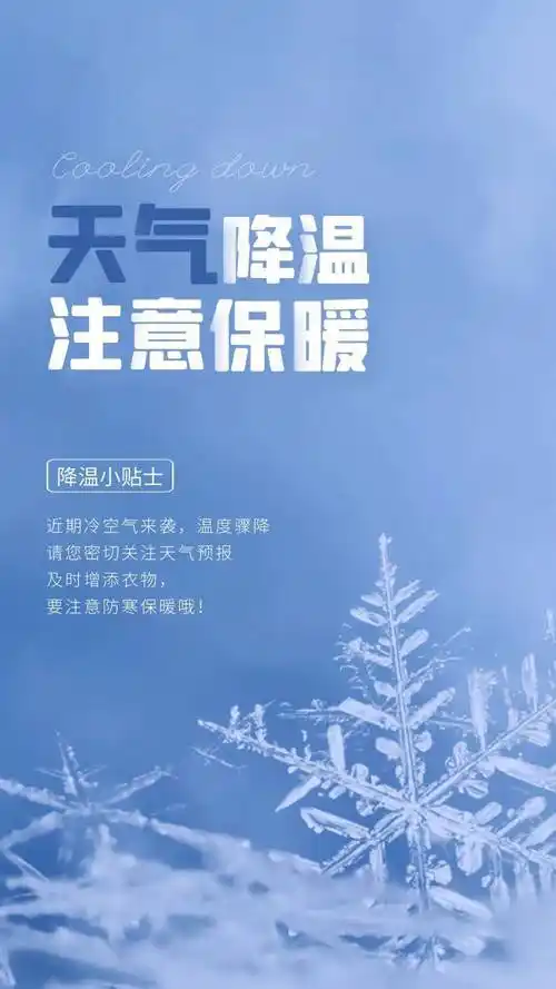 朋友圈冬日降温关怀温馨提示海报图片文案说说_天气_风度_时候