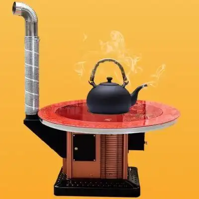 火炉火锅锅炉北方钢板架子暖桌无烟柴火家用取暖炉