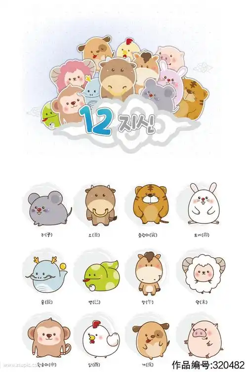 卡通十二生肖卡通动物
