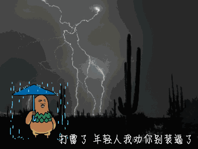 金馆长gif撑伞gif下雨gif打雷gif