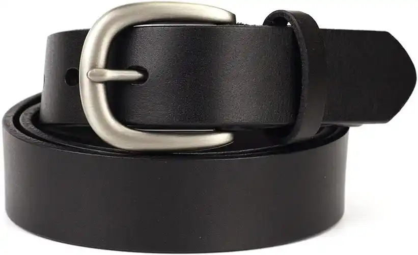 kaleido 女式头层牛皮皮带 优雅头部黑色 36-38