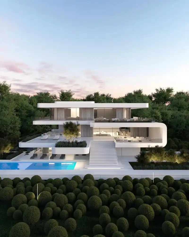 高端大气极简现代风别墅兼民宿酒店三合一.#农村自建房 #别墅 - 抖音