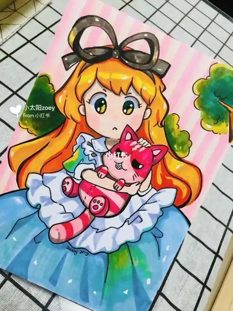 笔q版人物萌简笔画马克笔手绘 | 马克笔画的动漫q版人物手绘太赞了