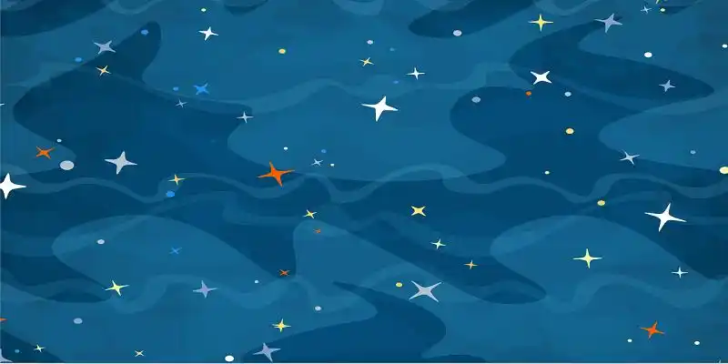 卡通背景矢量渐变蓝色河流星空背景素材