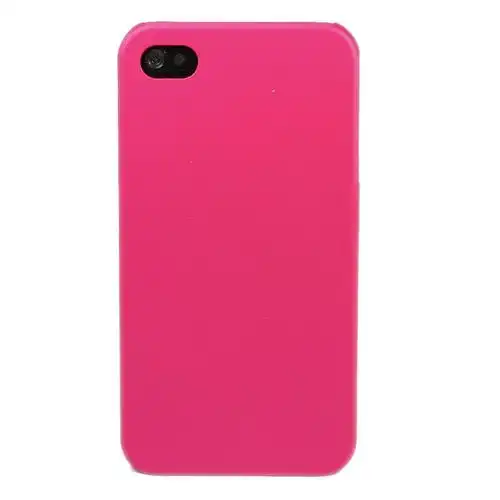 苹果 iphone 4 4g 手机壳 手机套 实用简约纯色 橡胶壳 桃红色   屏保