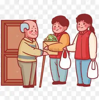 志愿者服务公益活动探望孤寡老人