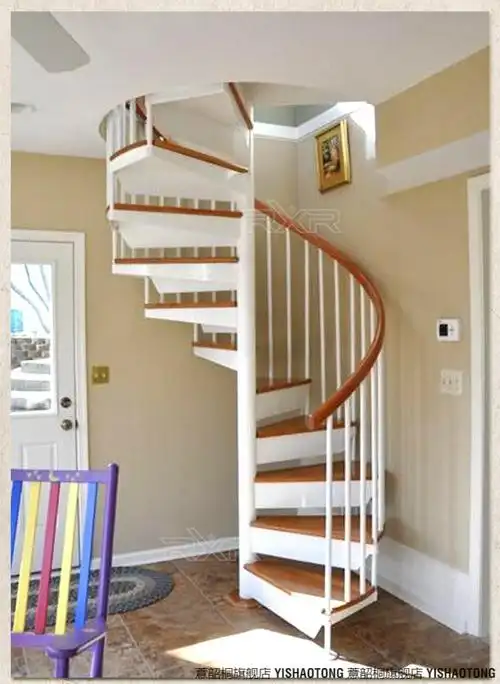 旋转楼梯上阁楼用rxr整体旋转楼梯室内中柱旋转阁楼复式楼整体钢木