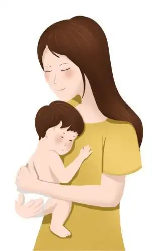 年轻的母亲和婴儿插画