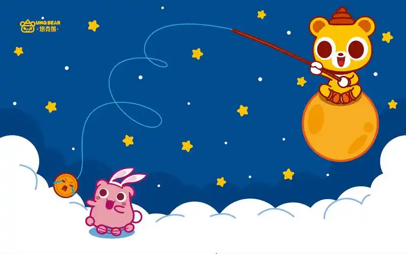 悠克熊,中秋节,月饼节,月亮,月饼,月兔,可爱,萌,夜,悠克熊壁纸图片