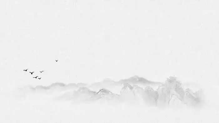 八张雅致水墨山水画ppt背景图片