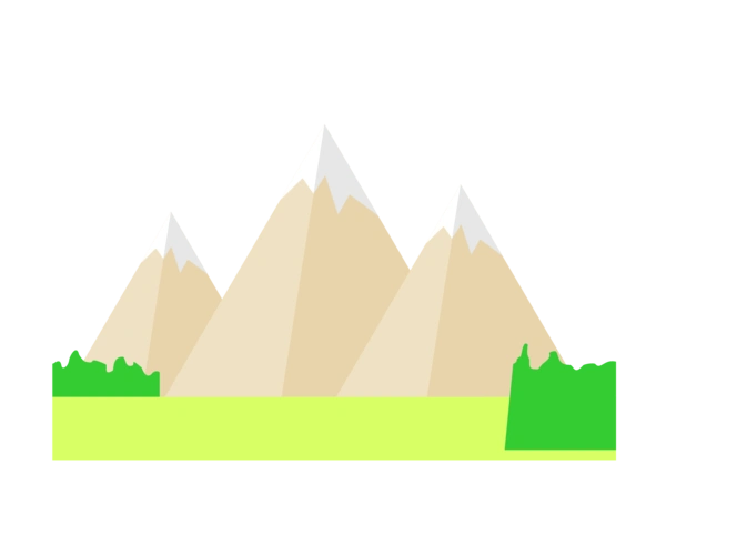 手绘雪山卡通手绘冬季雪山装饰png元素