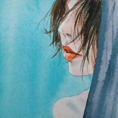 唯美女生头像侧脸手绘图片_头像图片_扣扣乐园