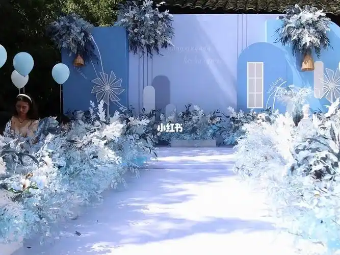 户外蓝色西式婚礼布置你会喜欢吗贵州婚礼小预算婚礼蓝色系婚礼
