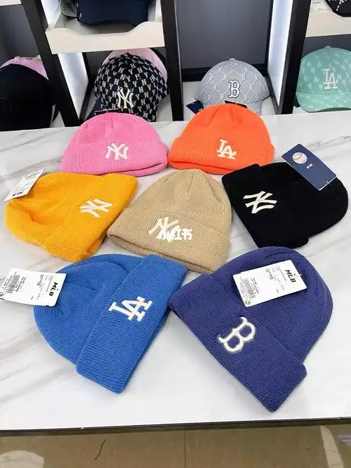 韩国mlb帽子多彩毛线帽保暖ny潮冷帽