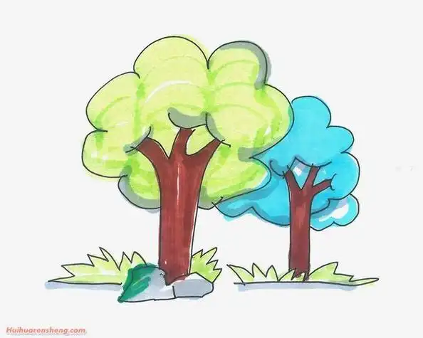 美丽的大树简笔画怎么画风景简笔画