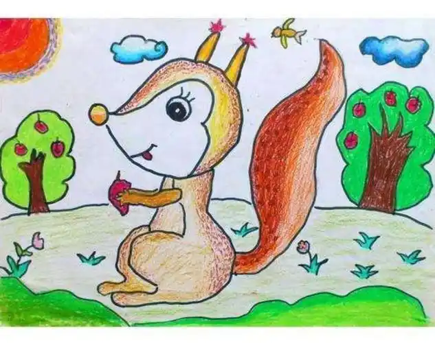 小松鼠简笔画彩色 小松鼠简笔画彩色可爱