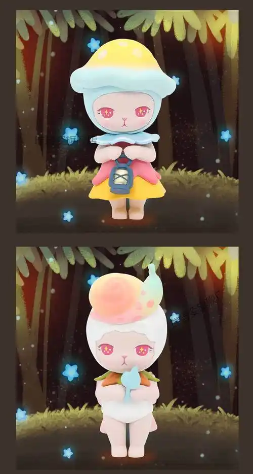 bunny盲盒兔子森林花精灵系列盲盒手办公仔潮玩收藏蘑菇保证一经售出