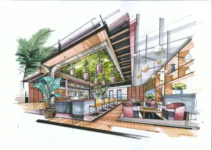 效果图01室内手绘考研快题环艺设计考