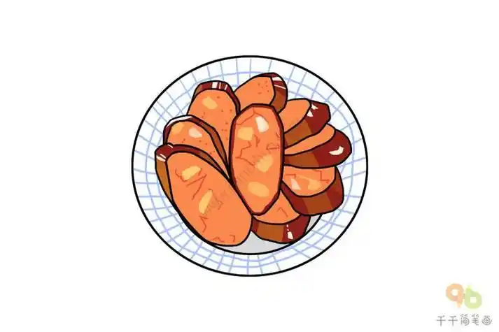 北京小吃简笔画彩色