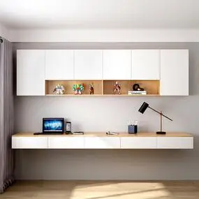 书架墙上壁挂式实木挂墙壁柜定制隔板吊柜悬空书桌客厅卧室置物架