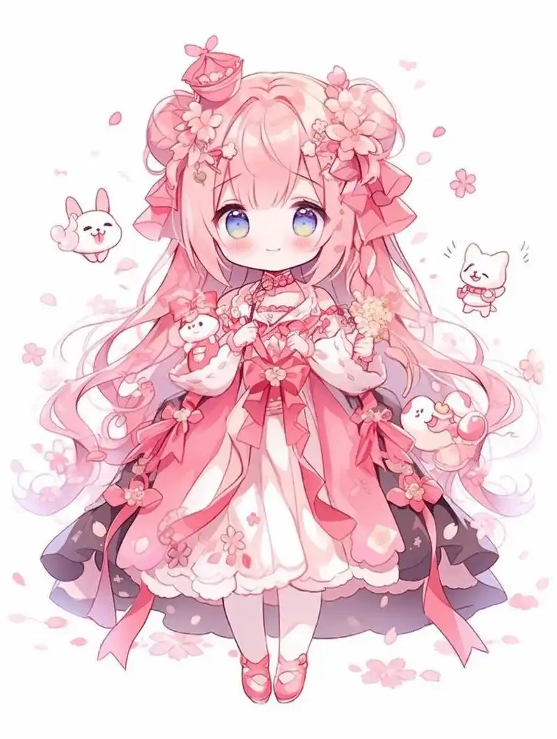 q版粉色系浪漫樱花小公主