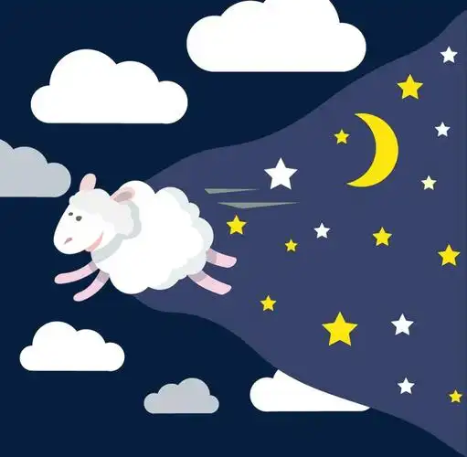 卡通扁平夜色星星月亮