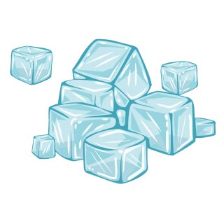 手绘夏天冰块元素