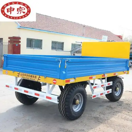 5吨平板拖车 果园转运果车 拖拉机拖斗 拖车底盘 平半挂车