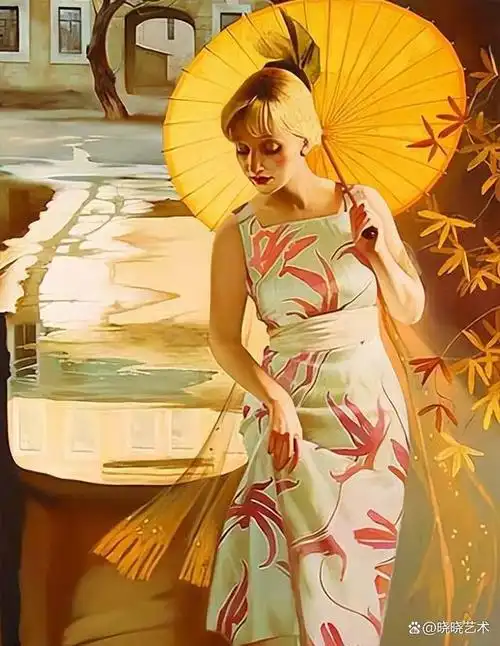 在她的作品中,一幅幅动人的画作展现了她对女性形象的深刻理解和敏锐