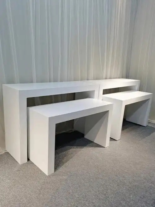 高档烤漆工艺木质烤漆u形展示台展示桌