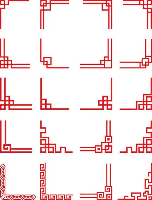 中国风花纹边框中式边框