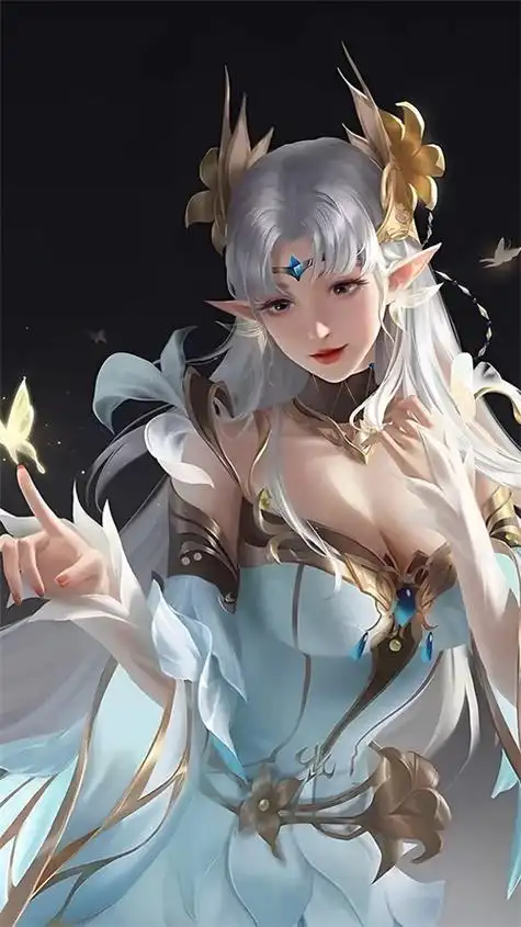 手绘古装美女手机壁纸卡通仙气十足古风唯美壁纸图片